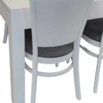 כסא מגיק רגל לבן ריפוד אפור