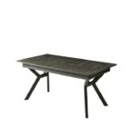 שולחן PAPAYA (מבצע) 160X90+35+35 אפור מט רטרו רגל שחור